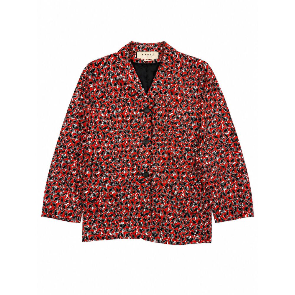 MARNI Summer Edition 2013 Blazer Women 46 US 10 Red Black Print Peacoat Jacket